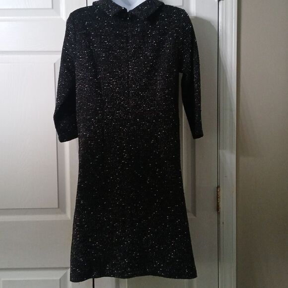 Ann Taylor black white tweed stretch dress Sz 4 NWOT - Picture 5 of 8
